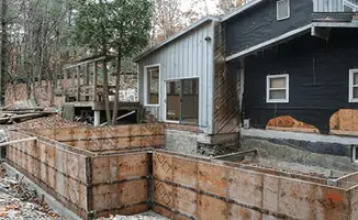 Prepared site with foundation forms for home remodeling and addition project in Fort Lauderdale, FL